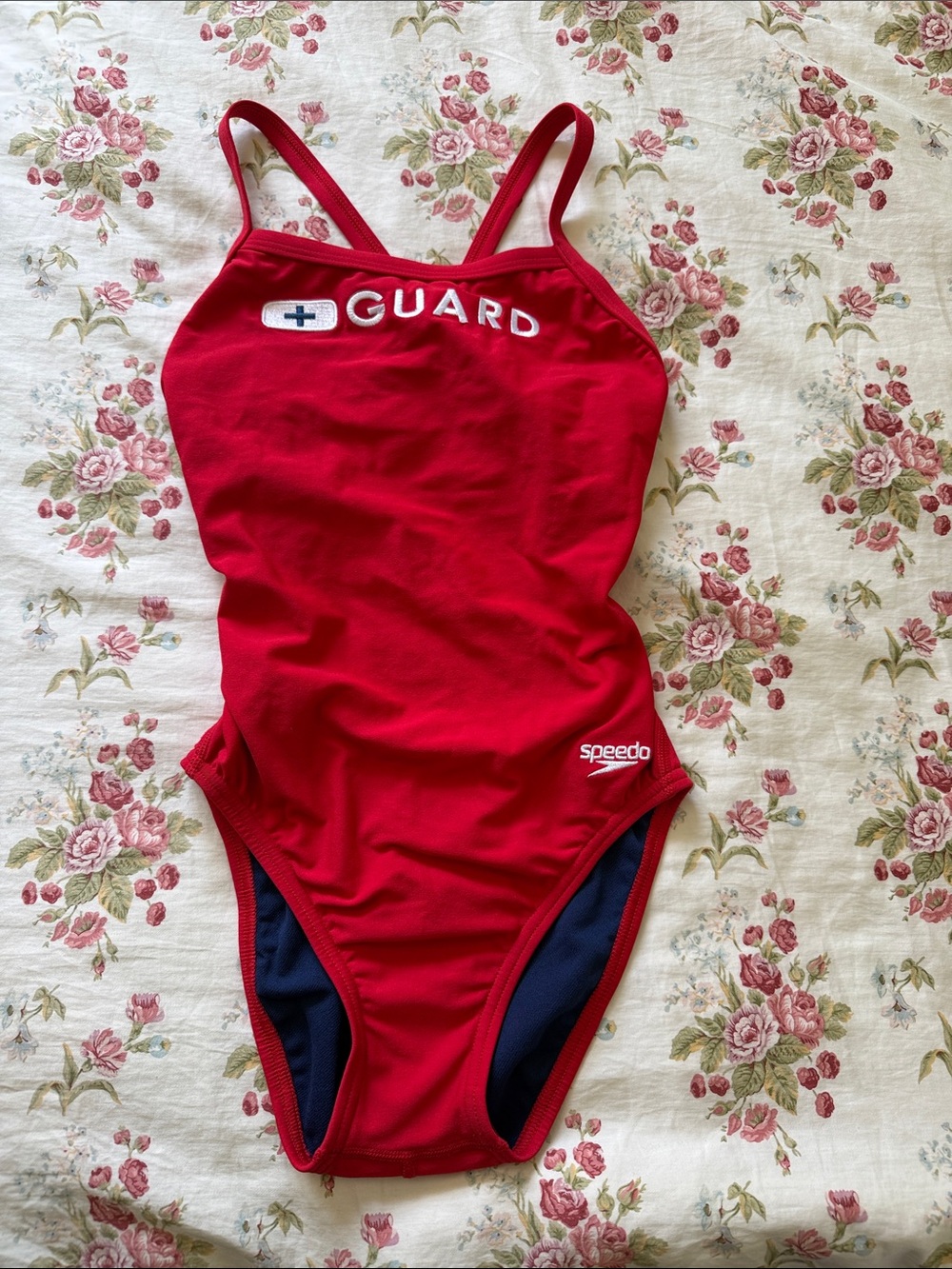 Speedo Red Guard Lifeguard One-Piece Swimsuit Endurance 28